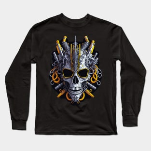 Mecha Skull S01 D30 Long Sleeve T-Shirt